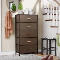 5 Drawers Vertical Dresser Storage Tower Organizer Unit For Bedroom - Black - 5-drawer -Bed Frame Shop b1f05a9c c898 496d bd59 f5761e831bf4