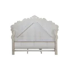 ACME Gorsedd Queen Bed, Cream Fabric And Antique White -Bed Frame Shop b1f9842e 6f26 41ef ad87 a5f53d9eed4e