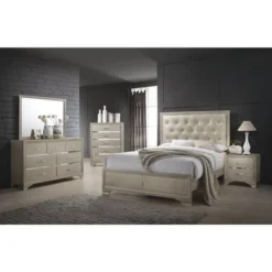 Silver Orchid Arcaro Transitional Champagne 4-piece Bedroom Set - King