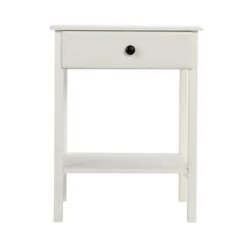 Wood Nightstand Set Of 2 With Drawers And Shelves - White -Bed Frame Shop b279c934 f84d 4cd8 93bf 011de7416fd1