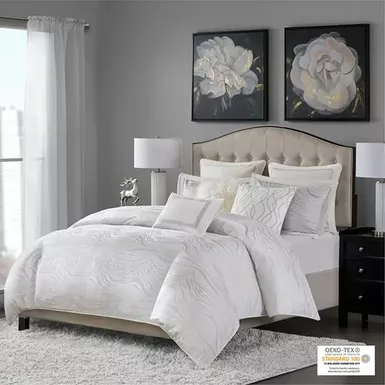White Hollywood Glam Comforter Set King 1 White Hollywood Glam Comforter Set King