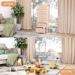 VredHom 6 Drawers Vertical Dresser Storage Tower - Light Grey - 6-drawer -Bed Frame Shop b2feea2a 7184 44d3 88b3 0e411847318a