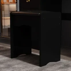 Home Makeup Dressing Table With Stool Vanity Set With Mirror & Lamp - Black -Bed Frame Shop b3cf80d3 5236 488f 91c2 1011bc998185
