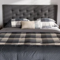 Contemporary Fabric Headboard By Baxton Studio - Grey - Full