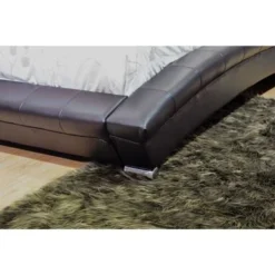 Greatime Vinyl Platform Bed - King-Dark Brown -Bed Frame Shop b488cb13 d28a 4697 8d1e ce4abd0a7fe9