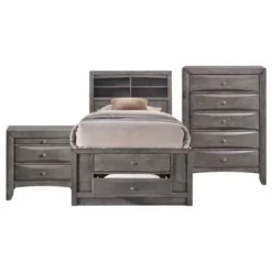 Picket House Furnishings Madison Twin Storage 3PC Bedroom Set - Grey - Twin - 3 Piece