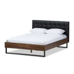 Industrial Bed By Baxton Studio - Queen Size-Grey Fabric -Bed Frame Shop b4c99ddf f5b0 4186 af48 035ccc869eae