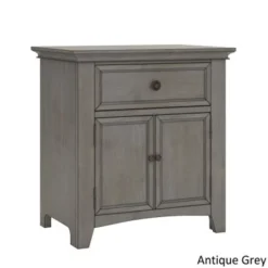 Ediline 1-drawer Wood Cupboard Nightstand With Charging Station By INSPIRE Q Classic - Antique Grey