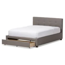 Contemporary Fabric Storage Platform Bed By Baxton Studio - Queen - Grey -Bed Frame Shop b549989f 6667 4108 8d9d 7b067979541a