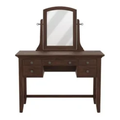 Modern Mission Bedroom Vanity And Mirror In Vintage Oak Finish - Vintage Oak -Bed Frame Shop b5770be1 73c5 4aed b064 9c090bc0c3c1
