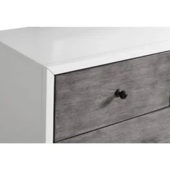 Mid-Century Modern 58" 7-Drawer Double Dresser - White/Grey/Black -Bed Frame Shop b57e56e8 fd60 4895 aa54 3e2a321fa9fc