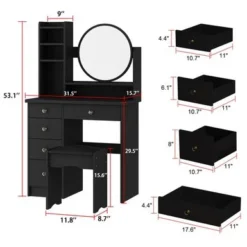 Make Up Vanity Set Dressing Table(Black/White) - Black -Bed Frame Shop b5a9af3a 6dea 44d4 ac37 a469b7f6d51d