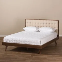 Mid-Century Beige Fabric Platform Bed By Baxton Studio - Full -Bed Frame Shop b5ff1ef2 3617 4266 a14b 839c98ff7cc9