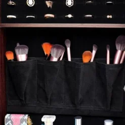 Fashion Simple Jewelry Storage Mirror Cabinet With LED Light - N/A - Brown -Bed Frame Shop b60b7502 00f5 45c3 baa5 cffc4e5d6ba9