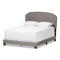 Copper Grove Brentwood Contemporary Fabric Bed - Grey - Queen