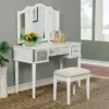 Contemporary White Vanity W/ Stool