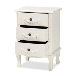 Baxton Studio Callen Classic And Traditional Wood 3-Drawer End Table - Silver -Bed Frame Shop b7a75175 c814 406a ac08 ad2b7bbf2539