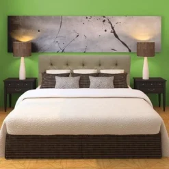 Diamond Tufted Carson Desert Headboard - Nickel Finish - Queen