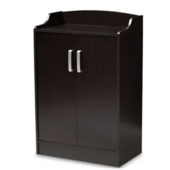 Contemporary Dark Brown Shoe Cabinet By Baxton Studio - Espresso - No Drawers -Bed Frame Shop b8739454 8e0c 4cad 9bf7 bb3ac0853586