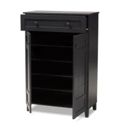 Copper Grove Bergzabern Dark Grey Wood 5-shelf Shoe Storage Cabinet With Drawer -Bed Frame Shop b940b8eb e807 4f5b 893e 09e5eae5c6ad