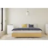 Nexera Baracuda Bedroom Set With Nightstand, Natural Maple And White - Queen