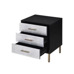 3 Drawers Nightstand With Metal Legs - White And Champagne -Bed Frame Shop b98744c5 6a88 4397 82b5 1d095818722f