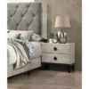 Contemporary Look Cream Color Nightstand Drawers Bed Side Table Plywood - Cream