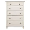 Pine Wood 5 Drawer Chest In White