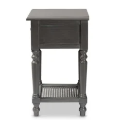 Baxton Studio Sheldon Modern And Contemporary Vintage Grey Finished Wood 1-Drawer End Table - 1-drawer -Bed Frame Shop bab7dd1d 8c42 4930 bbdd 46af5fd2bb7a