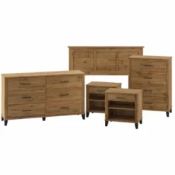 Somerset 5 Piece Full/Queen Size Bedroom Set By Bush Furniture - Storm Gray -Bed Frame Shop bbbcabba 22ff 43e5 b83f 3b759039649a