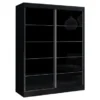 Aria 2 Door Modern High Gloss Wardrobe Armoire - Black-59"