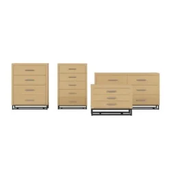 Beeson 4 Piece Bedroom Set By Christopher Knight Home - Natural/Black