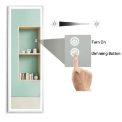 22 In.W X 65 In.H LED Lighted Aluminum Alloy Framed Vanity Mirror - Silver - Silver -Bed Frame Shop bc0ee4b6 9422 4da5 a585 363d10a4df50