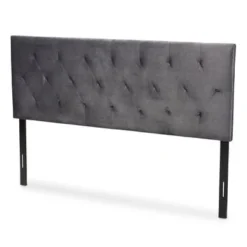 Baxton Studio Felix Modern And Contemporary Velvet Upholstered Headboard-Grey - Queen