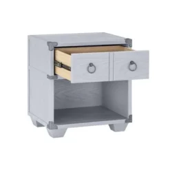 1 Drawer Nightstand With One Open Compartment In Gray Finish - Gray - 1-drawer -Bed Frame Shop bd584b47 9714 4b39 9e1e 203cb57f5e95