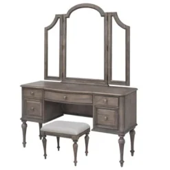 The Gray Barn Havenwood Vanity Desk Set - Distressed Rustic Ivory -Bed Frame Shop bd93a648 e5cb 4a78 895b 6f23ee6fb956
