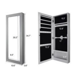 Baxton Studio Pontus Modern Wall-Mountable Wood Jewelry Armoire With Mirror - Black -Bed Frame Shop be9f8f21 c8e6 4d60 8c8b 9c03006d4ef1