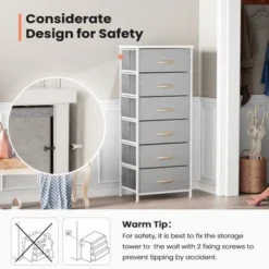 Pellebant 6 Drawers Vertical Storage Tower - Grey - 6-drawer -Bed Frame Shop beace26a 3e4e 45e8 a4f8 5967dc8c3e58