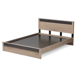 Contemporary Light Brown And Gray Wood Platform Bed By Baxton Studio - No Options -Bed Frame Shop bf05ba63 8dda 470d b711 20e233aa61fd