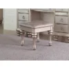 Upholstered Vanity Stool Metallic Platinum