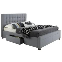 DG Casa Kyla Grey Wood/Fabric 4-drawer Platform Storage Bed Frame - Queen -Bed Frame Shop bfcaf493 76eb 4dd4 b8b1 9c45a4d3da89