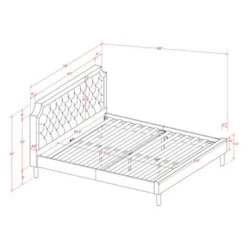 2Pc Bedroom Set - Dark Brown Faux Leather Upholstered Bed With Black Legs - Wire Brushed Black Night Stand (Bed Size Option) - GB25F-1VL06 -Bed Frame Shop c012765e 0526 4026 969c 113f1d737c92