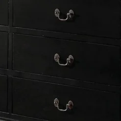 Traditional Style Wooden Dresser With Six Drawers, Black -Bed Frame Shop c0257915 80c9 4457 bdb8 0258c9b06747