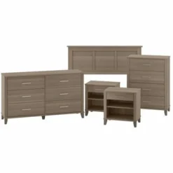 Somerset 5 Piece Full/Queen Size Bedroom Set By Bush Furniture - Storm Gray -Bed Frame Shop c05f16d9 4223 4ea7 ab71 e89fd437b99b
