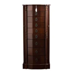 Hives & Honey Robyn Walnut Locking Jewelry Armoire - Brown -Bed Frame Shop c07ac1a4 4872 408d 9252 e6d9d1b8d0dc