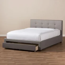 Contemporary Fabric Storage Platform Bed By Baxton Studio - Queen - Grey -Bed Frame Shop c0d25bc3 ca6d 4a40 9860 4cac8c0dd53f
