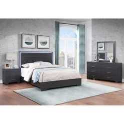 Bella Emma Bedroom Set - Charcoal - 4 Piece