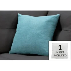 Pillows/ 18 X 18 Square/ Insert Included/ Decorative Throw/ Accent/ Sofa/ Couch/ Bedroom/ Polyester/ Hypoallergenic/ Blue/ Modern