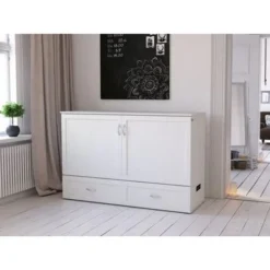 Hamilton Murphy Bed Chest With Storage Drawer And Built-In Charger - Grey - Twin XL -Bed Frame Shop c159380d 93fe 42ad aa86 a3d315ee1df4