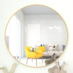 Modern & Contemporary Accent Mirror - 28''W - Gold